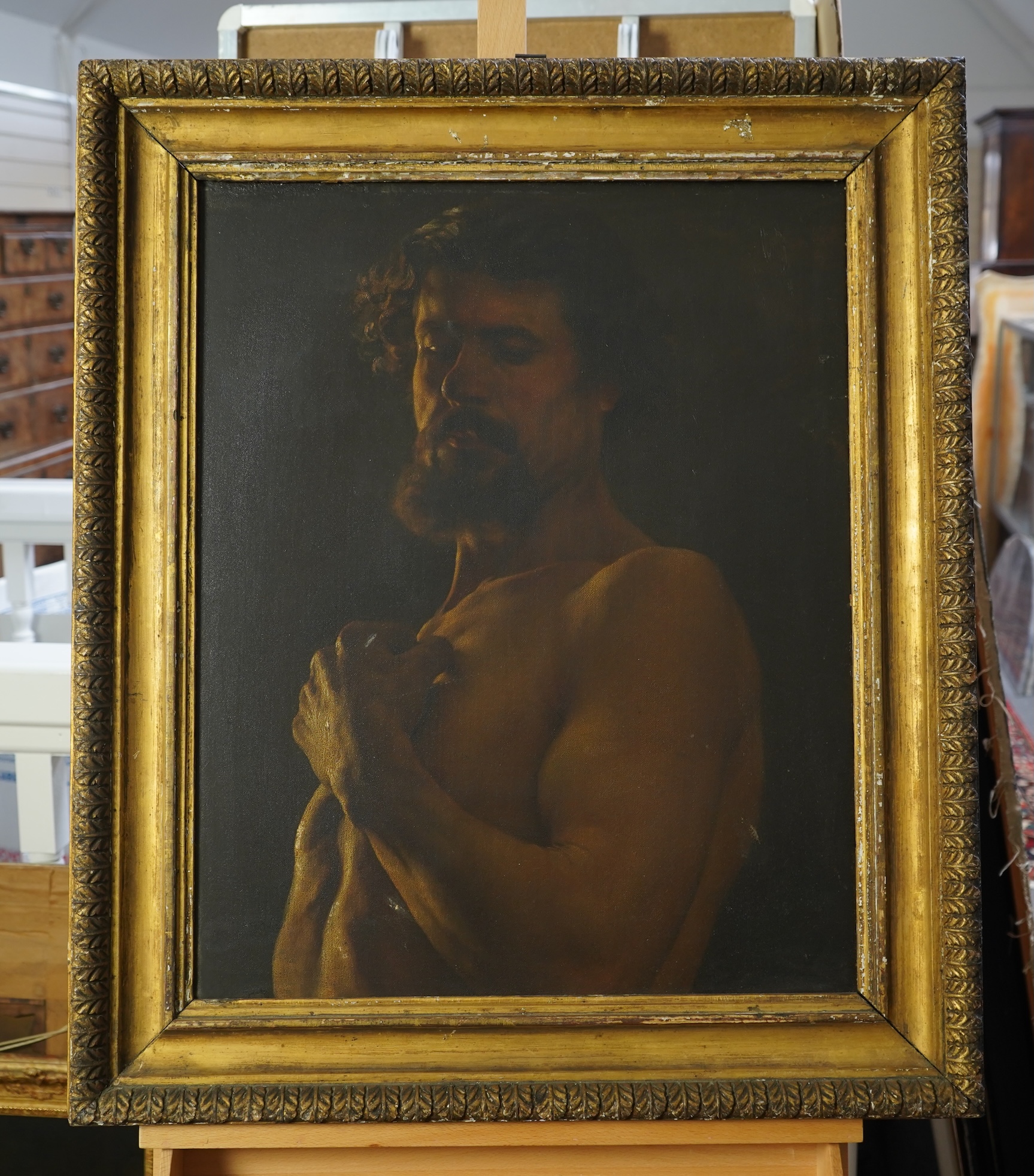 Italian school 19th century, A study of a classical nude gentleman